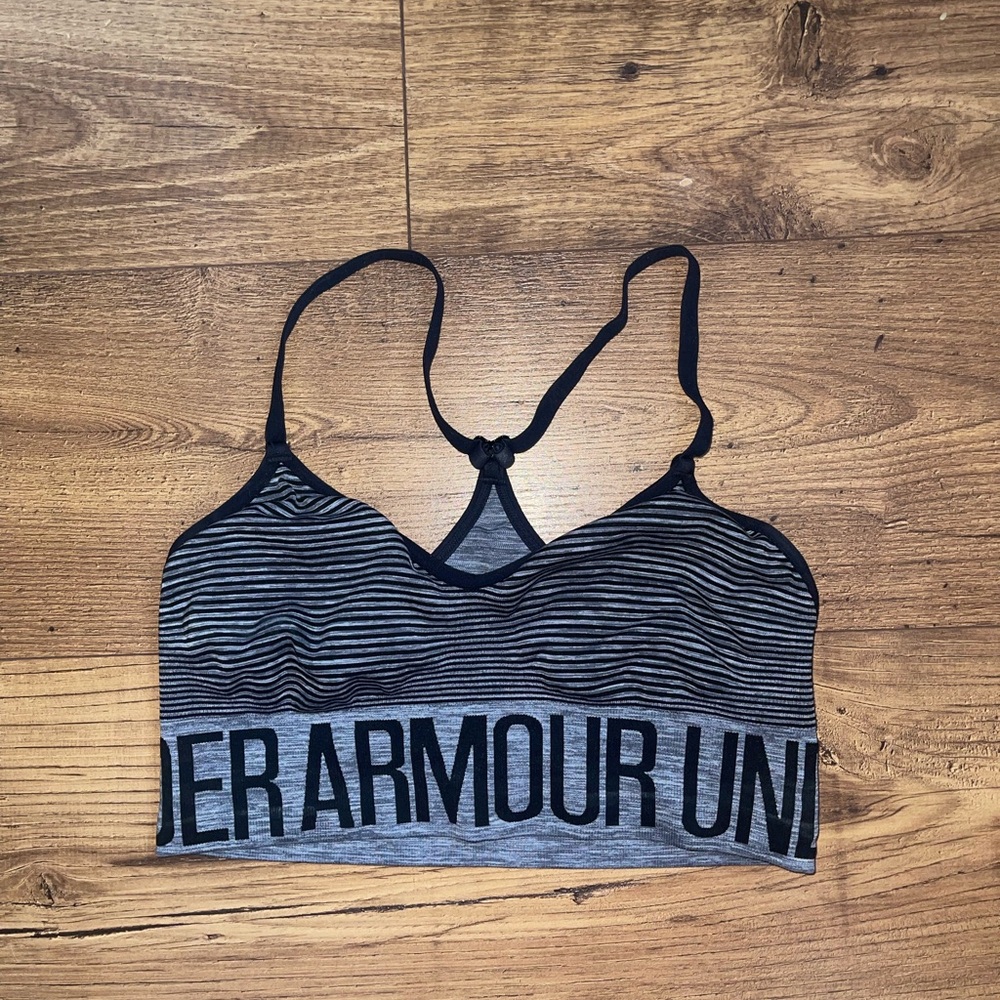 Under Armour Women's Gray Striped Sports Bra